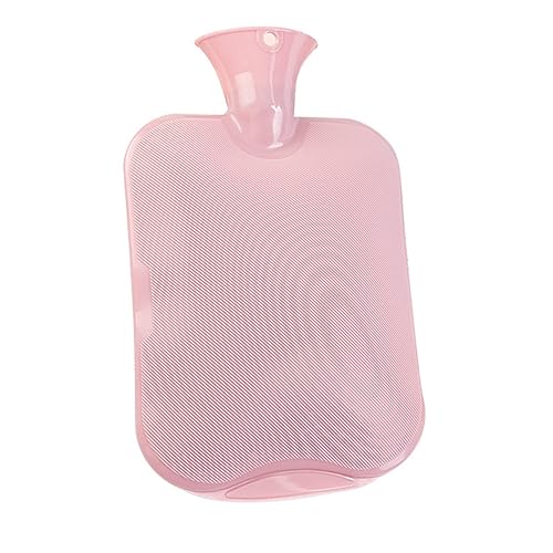 Wärmflasche mit Bezug,Wärmflasche Wärmbeutel, große wassergefüllte Wärmflasche aus Gummi, auslaufsicher, for den Winter, Handwärmer, Haushaltsartikel for warme Hände (Color : Pink)
