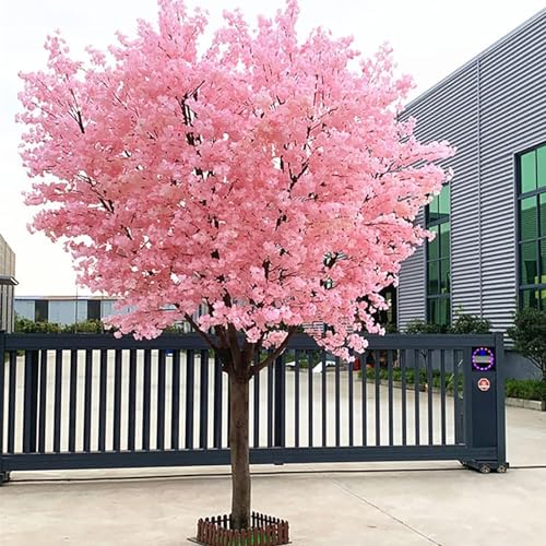 LTSRLL Künstlicher Kirschblütenbaum – wunderschön Innen-/Außendekoration Partys, Restaurants, Einkaufszentren – lebensechte künstliche Kirschblüten – perfekte künstliche,Round-2x1.5m/6.6x4.9ft