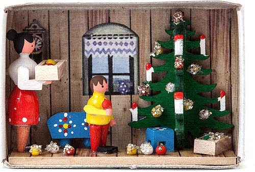 Dregeno Erzgebirge - Miniatur-Zündholzschachtel Vorfreude auf Weihnachten