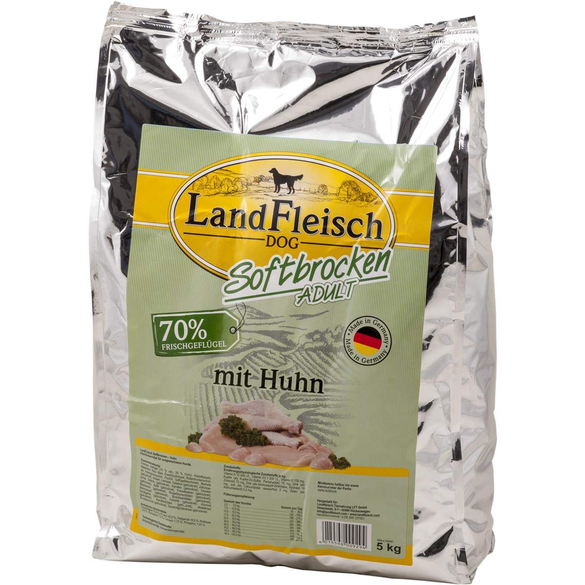 Landfleisch Dog Softbrocken mit Huhn, 1er Pack (1 x 5 kg)