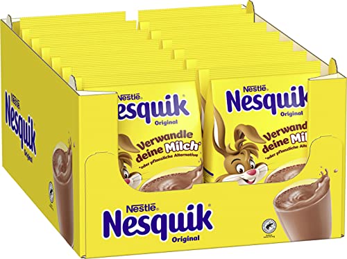 Nestlé Nesquik, kakaohaltiges Getränkepulver zum Einrühren in Milch, mit Vitamin-Mix, Großpackung für Schoko-Fans, 14er Pack (14 x 400 g)