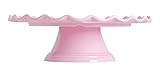 ALLC Tortenplatte aus Melamin in Pink | Rand mit Welle | Ø 27,5 cm x 9 cm | Servierplatte Tortenteller Kuchenplatte