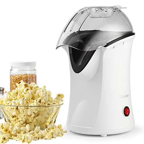 Popcornmaschine 1200W, Heißluft Popcorn Maker Kompakte Heißluft-Kochmaschine ohne Fett, mit Messbecher und Deckel abnehmbar