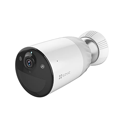EZVIZ 1080P Akku Überwachungskamera, 365 Tage Akkuleistung, 100% kabellos, Sicherheitssystem mit Farbnachtsicht, PIR Bewegungsmelder, 2-Wege-Audio, IP66 wetterfest, kompatibel mit Alexa, BC1B3