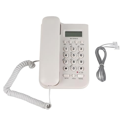 MAGT Telefon, Home Hotel Kabelgebundene Desktop-Wand Telefon Festnetztelefon mit Anrufer-ID-Anzeige für Zuhause/Hotel(Weiß)