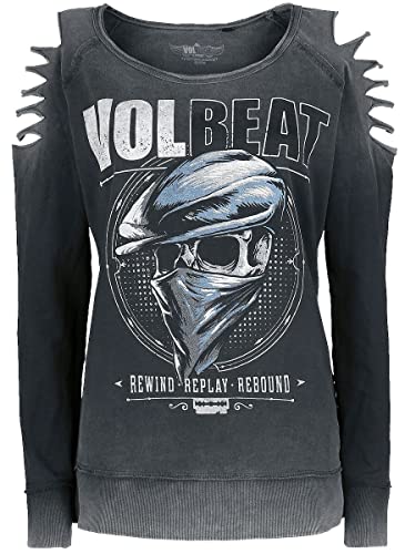 Volbeat Bandana Skull Frauen Sweatshirt grau L 95% Baumwolle, 5% Elasthan Band-Merch, Bands