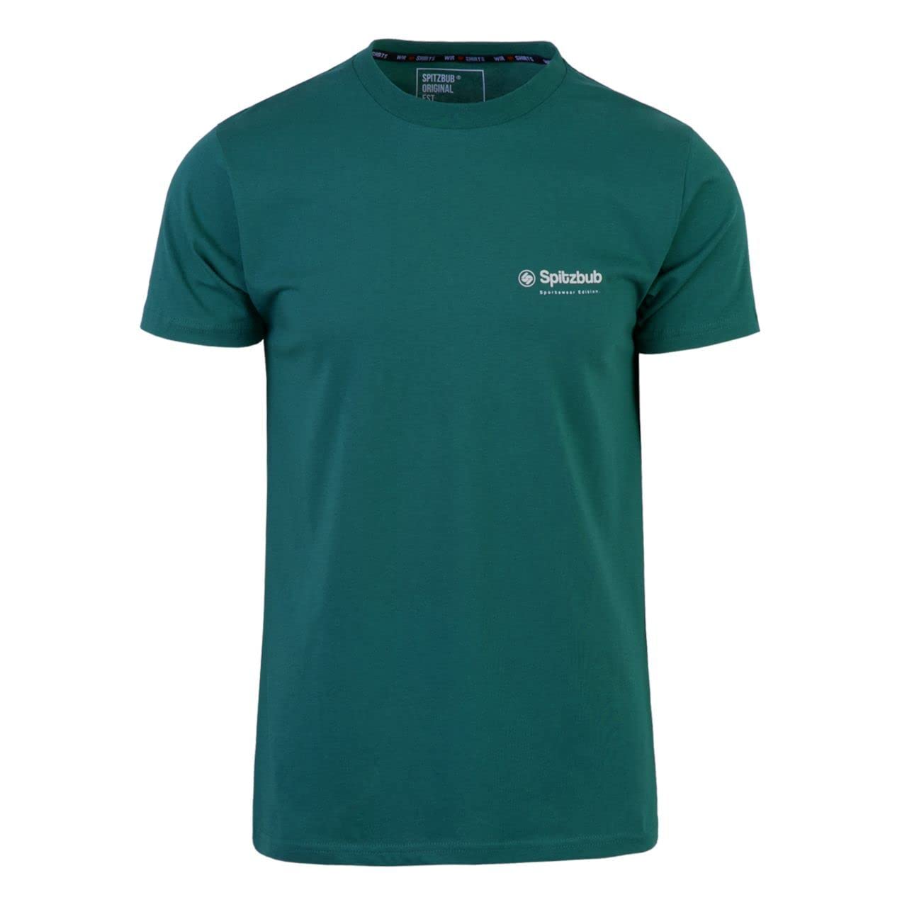 Spitzbub Herren T-Shirt Shirt mit Print oder Stick in Dunkelgrün/Petrol (M)