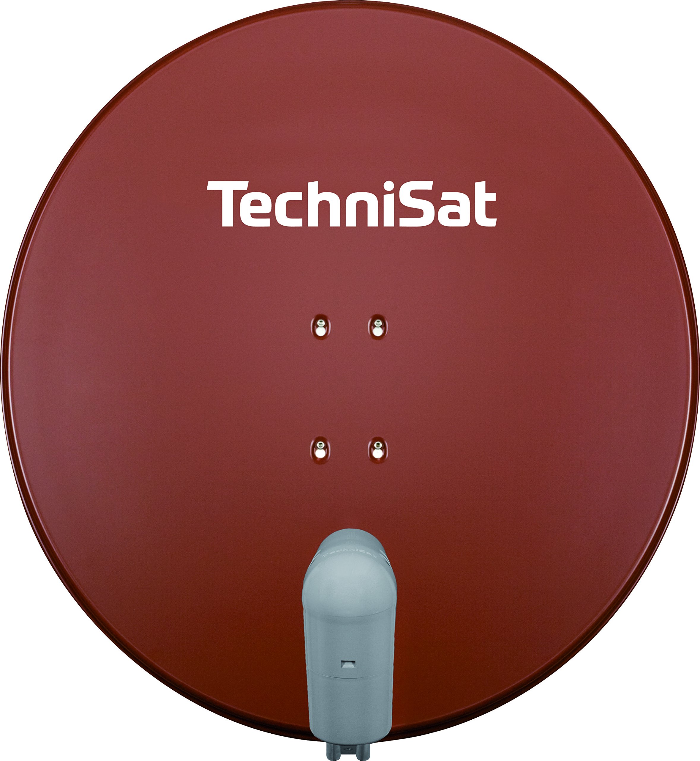 TechniSat SATMAN 850 PLUS Satellitenschüssel (85 cm Sat Anlage mit Masthalterung und Universal Twin-LNB für bis zu 2 Teilnehmer) rot
