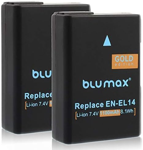 2X Blumax Akku 1100mAh ersetzt Nikon EN-EL14 EN-EL14a D5300 D5100 D5300 D5500 D3100 D3200 D3300 D3400 P7800 P7700 P7100 P7000