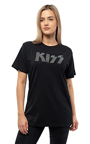 KISS T Shirt Diamante Classic Band Logo Nue offiziell Unisex Schwarz M