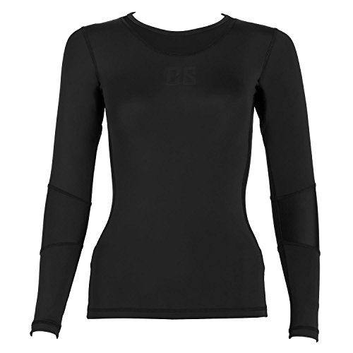 CAPITAL SPORTS Beforce Kompressionsshirt Damen Oberteil Funktionsunterwäsche Langarm Shirt für Frauen (Size XS, Kompressions- und Laufunterwäsche, trägt Feuchtigkeit nach außen) schwarz
