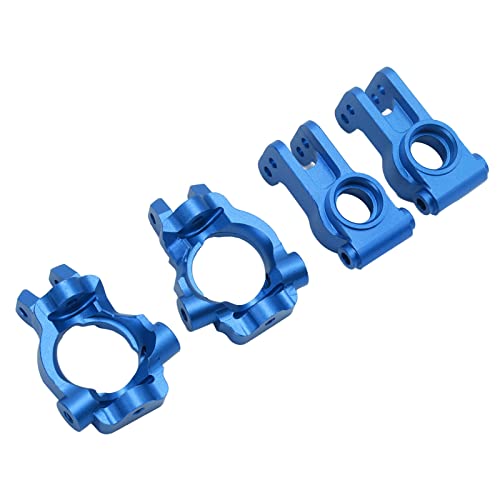 RC-Hinterradnabenträger, eloxierte CNC-Bearbeitung, vordere C-Naben-Spindelträger, leicht, mit Mutter für Losi Lasernut U4(Blau)