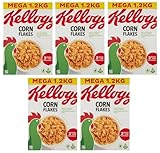 5er-Pack Kellogg's Corn Flakes der knusprige Klassiker Frühstückscerealien 1,2Kg Megapack