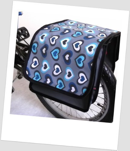 Kinder-Fahrradtasche Joy Satteltasche Gepäckträgertasche Fahrradtasche 2 x 5 Liter Farbe: 44 Heart Ocean