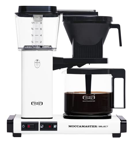 Moccamaster KBG Select, Filtermaschine Kaffee, Kaffeemaschine, Filterkaffee, Matt White, 1.25L