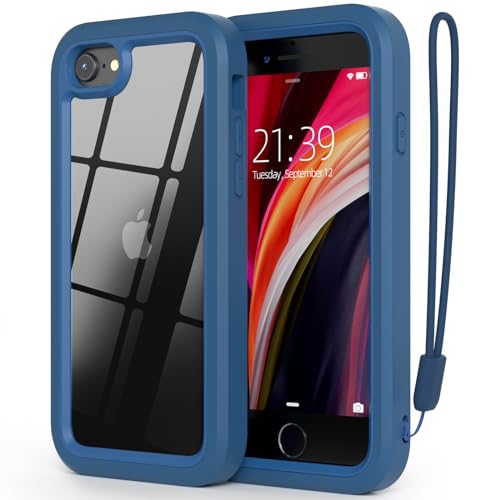 WXR Schutzhülle für iPhone SE 2022/2020, iPhone 8/7/6S/6, weicher Silikon-Stoßfänger und kristallklare harte Rückseite und Innenseite, 3-in-1 schwere, sturzsichere Hülle für iPhone SE 3. / 2. 11,9 cm