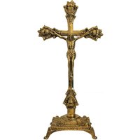 zeitzone Kruzifix Kreuz Jesus-Christus Kreuz Messing Antik-Stil 39cm