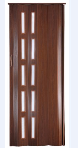 Falttür Schiebetür mahagoni farben Fenster Schloß/Verriegelung Höhe 202 cm Einbaubreite bis 80 cm Doppelwandprofil Neu