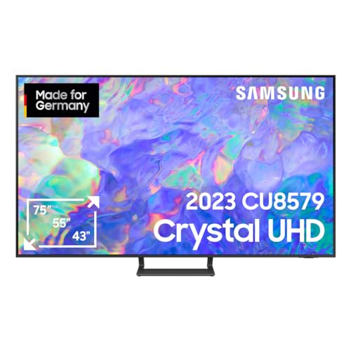 Samsung Crystal CU8579 55 Zoll Fernseher (GU55CU8579UXZG, Deutsches Modell), Dynamic Crystal Color, AirSlim Design, Crystal Prozessor 4K, Smart TV [2023]