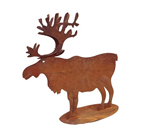 terracotta-toepfe-de Elch Rentier ca. 42 cm aus Metall Edelrost Rost Weihnachten Deko Weihnachtsbaum Tannenbaum REH Hirsch Advent