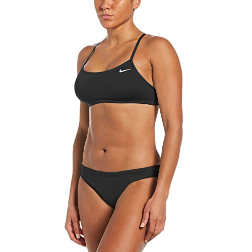 Nike Racerback Bikini-Set für Damen, Damen, Bikini, NESSA211-001, schwarz, L