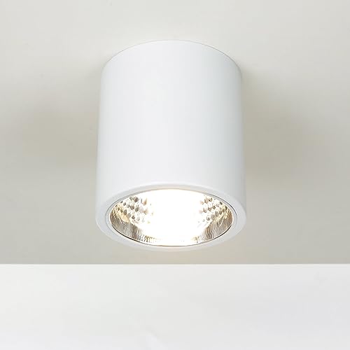 Elegante Deckenleuchte Weiß Bauhaus Design E27 bis zu 60 Watt 230V aus Metall Flur Küche Esszimmer Lampe Leuchte innen