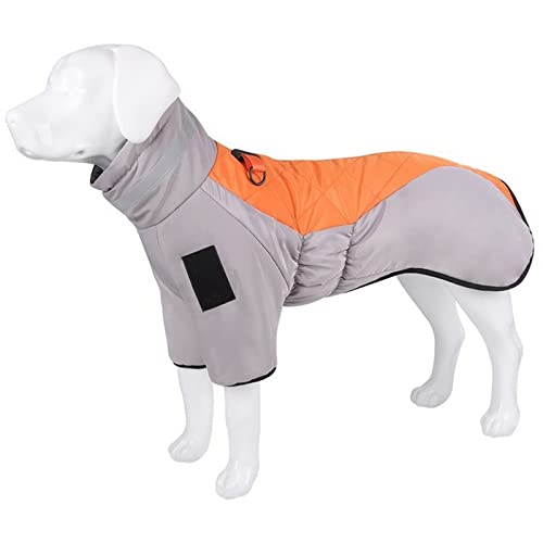 TOBILE Hundekleidung Winter warme Hundejacke wasserdichte Weste Mantel Baumwolle große Hunde Kleidung Artikel für Haustiere - Orange, 6XL