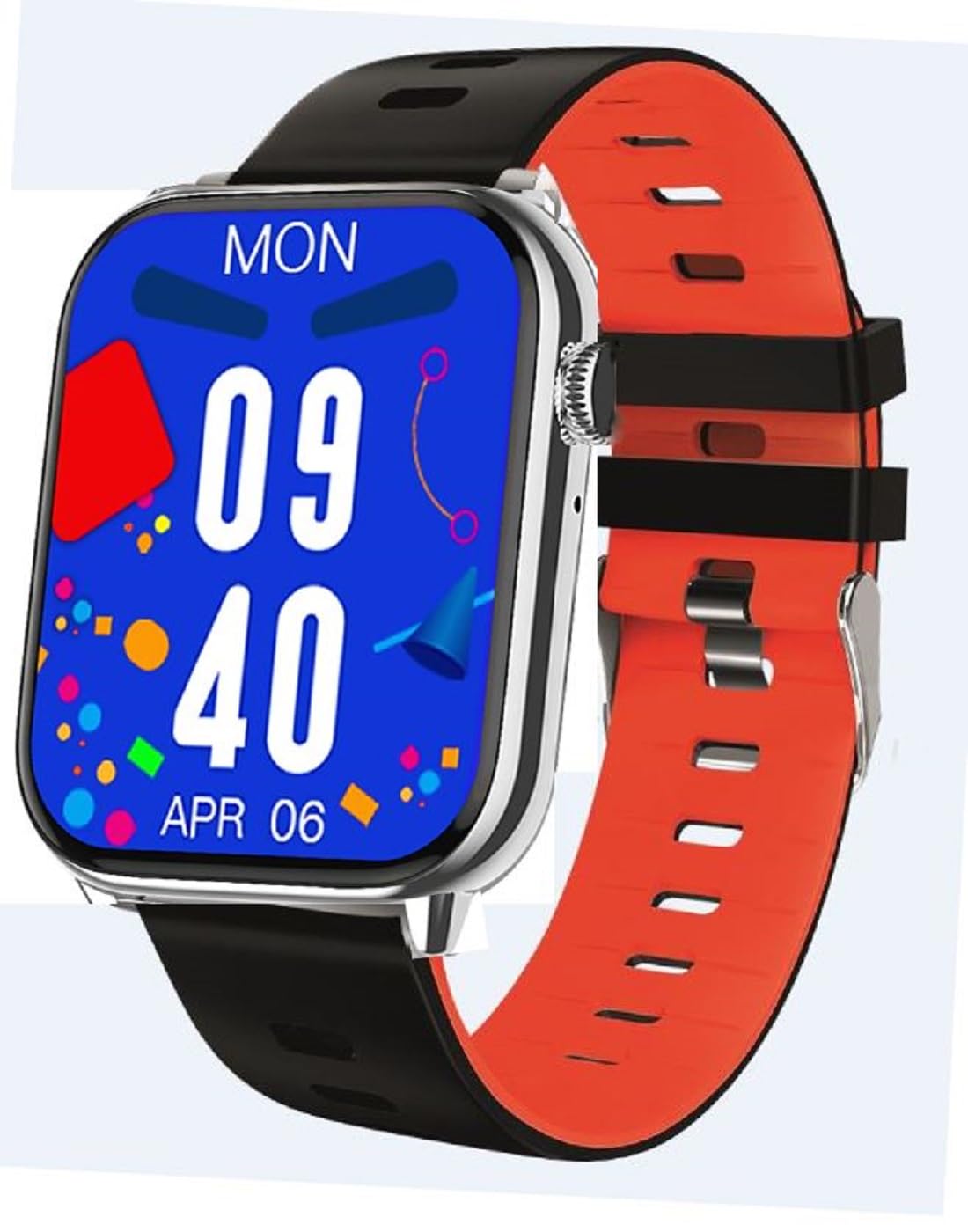 Atlanta Fitnesstracker mit Herzfrequenz Puls Blutdruck EKG Freisprechen Schlaf Schritte Farbdisplay Smartwatch Armband Uhr - 9724//71 (Schwarz/Rot)