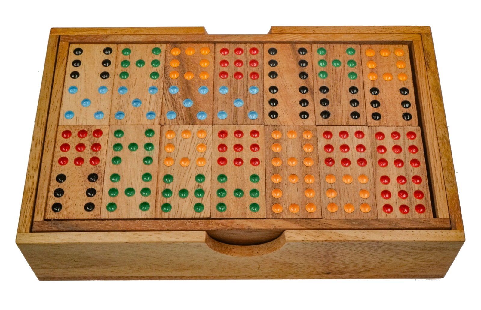 LOGOPLAY Domino Doppel 9 - Legespiel - Gesellschaftsspiel aus Holz mit 56 Spielsteinen