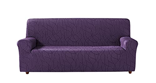 Zebra Textil Alexia Sofabezug, elastisch, Stoff, Violett, 3-Sitzer