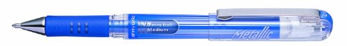 Pentel K230-MCO Hybrid Gel Metallic Grip DX Tintenroller mit pigmentierter Tinte, 12-er Packung, metallic-blau
