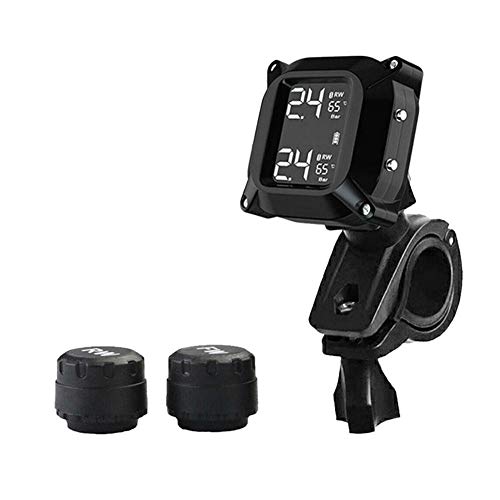 Goodtimera Motorrad TPMS Reifendruckkontroll, Wasserdicht Blitz Proof Allgemeines Drahtloses Motorrad Reifendruckkontrollsystem 2 Externe Interne Kenntnisse Für Zwei Räder Motorrad