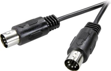 SpeaKa Professional DIN-Anschluss Audio Anschlusskabel [1x Diodenstecker 5pol (DIN) - 1x Diodenstecker 5pol (DIN)] 1.50 m Schwarz (SP-7870236)