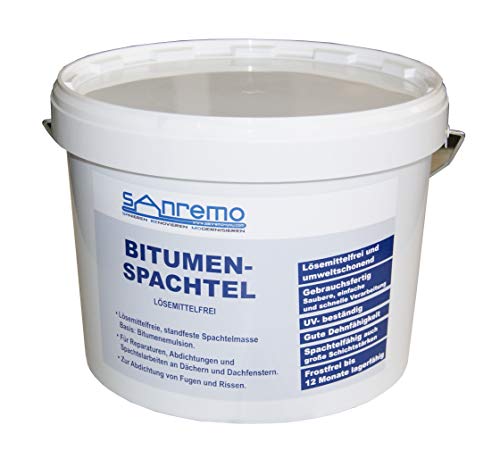 Sanremo BITUMENSPACHTEL lösemittelfrei Spachtelmasse Bitumen Abdichtung 10kg (2,37€/kg)