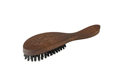 Holz-Leute Haarbürste, Bürste aus edlem Nussbaum mit hochwertigen Wildschweinborsten, für alle Haartypen, auch langes und welliges Haar