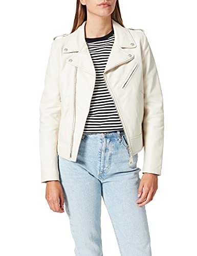 Schott NYC Damen Jacke Perfecto Biker Jacket Without Belt, Elfenbein - Gebrochenes WeiÃY, L