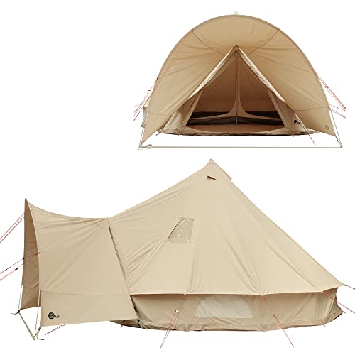 your GEAR Zelt Desert 8 Pro UV50+ Baumwolle - Campingzelt Tipi Familienzelt mit Schlafkabine und Vordach
