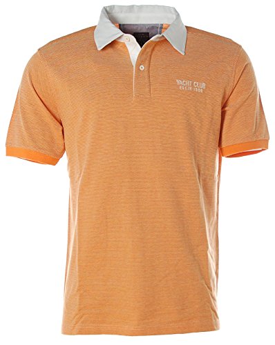 Kitaro Herren Kurzarm Shirt Poloshirt Pikee -Yacht Club- Orange Melange L