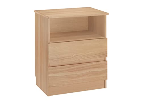 Erst-Holz® Nachttisch Schubladenkommode mit Zwei Auszügen Buche 90.20-K45