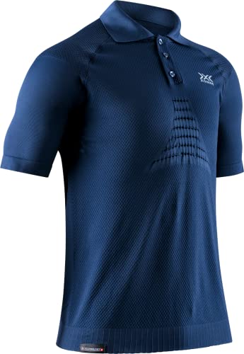 X-Bionic Men's Invent 4.0 TRAVEL Polo Shirt Short Sleeves Men, Navy/Blue, S
