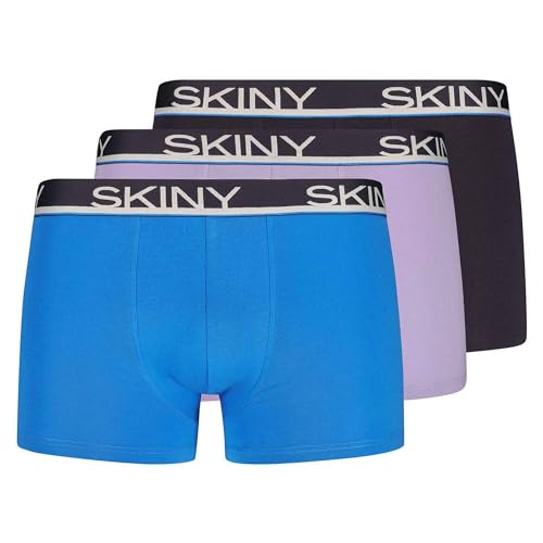 Skiny Herren Cotton Multipack 086840 Boxershorts, sonicblue Selection, XXL (3er Pack)