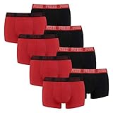 PUMA Herren Shortboxer Unterhosen Trunks 100000884 8er Pack, Wäschegröße:L, Artikel:-002 red/Black
