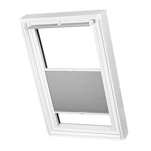 Dachfenster Waben Plissee ohne Bohren passend für Velux Fenster Plisseerollo Faltrollo verspannt Klebemontage (CK02, Grau Tageslicht)