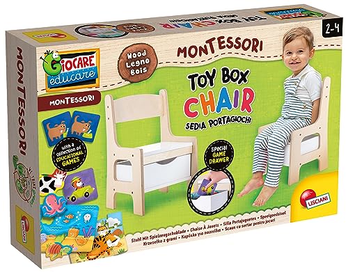 Liscianigiochi 102310 Montessori Wood Toy Box Chair