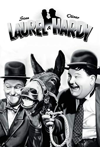 Ontrada Blechschild 30x40cm gewölbt Laurel & Hardy Dick & Doof Lachen Esel Schild