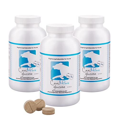 CaniMove Glucose (3 Dosen) | für die physiologische Blutzucker Regulation beim Hund | mit Pep2Dia, Zimt-Extrakt, Arginin, Carnitin (180 Tabletten)