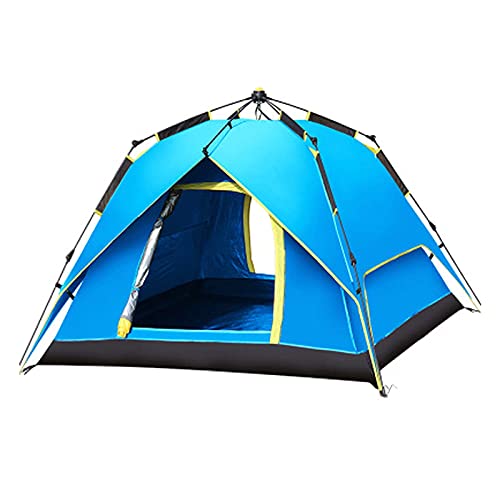Automatisches Zelt, Outdoor 3-4 Personen, schnell zu öffnendes doppelschichtiges, regensicheres Familiencamping-Grill-Campingzelt