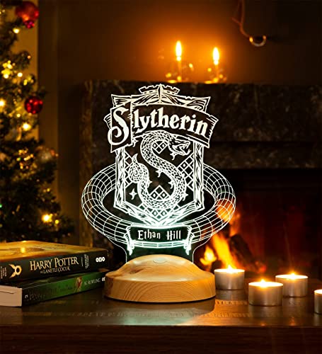 Sentidos Slytherin Led-Nachtlicht Geschenke Lampe Geburtstagsgeschenke für Schlafzimmer (Slytherin Personalisiert)