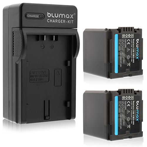 Blumax 2X ersetzt VW-VBG260 2100mAh + Ladegerät VW-VBG260 | passend zu diversen Panasonic Kameramodellen