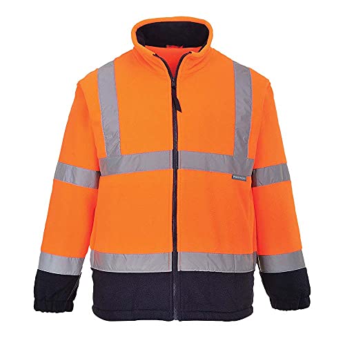 PORTWEST Fleece mit Anti-Pilling-Ausrüstung, 300 g, 100% Polyester, 1 Stück, XL, Orange/Navy, F301ONRXL